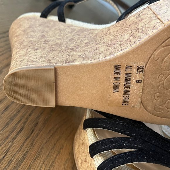 New never worn Qupid faux cork Platform Wedge Sandal Heels 9 - Picture 6 of 8